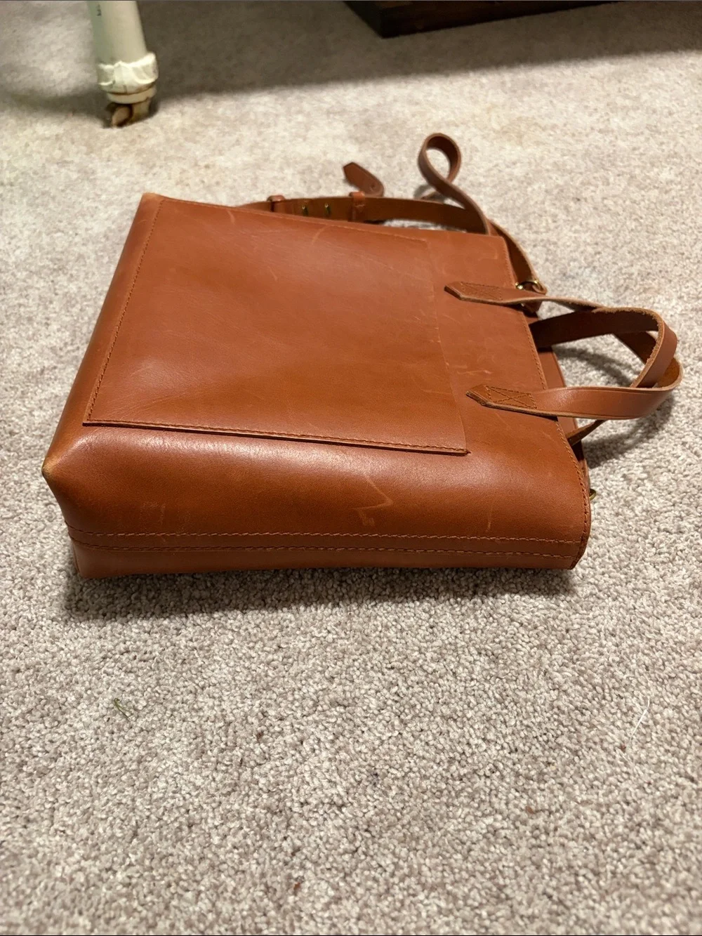Madewell The Medium Transport Tote Leather Crossbody Bag English Saddle Brown